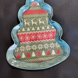 Hand made Festive Tree-Shaped Holiday Plate